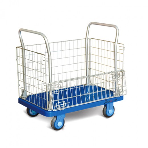 塑料平板手推車(網(wǎng)架式)